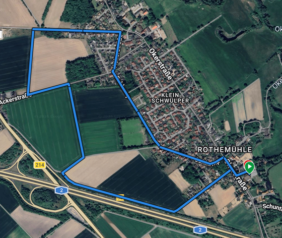 Verlauf 3,9km Strecke